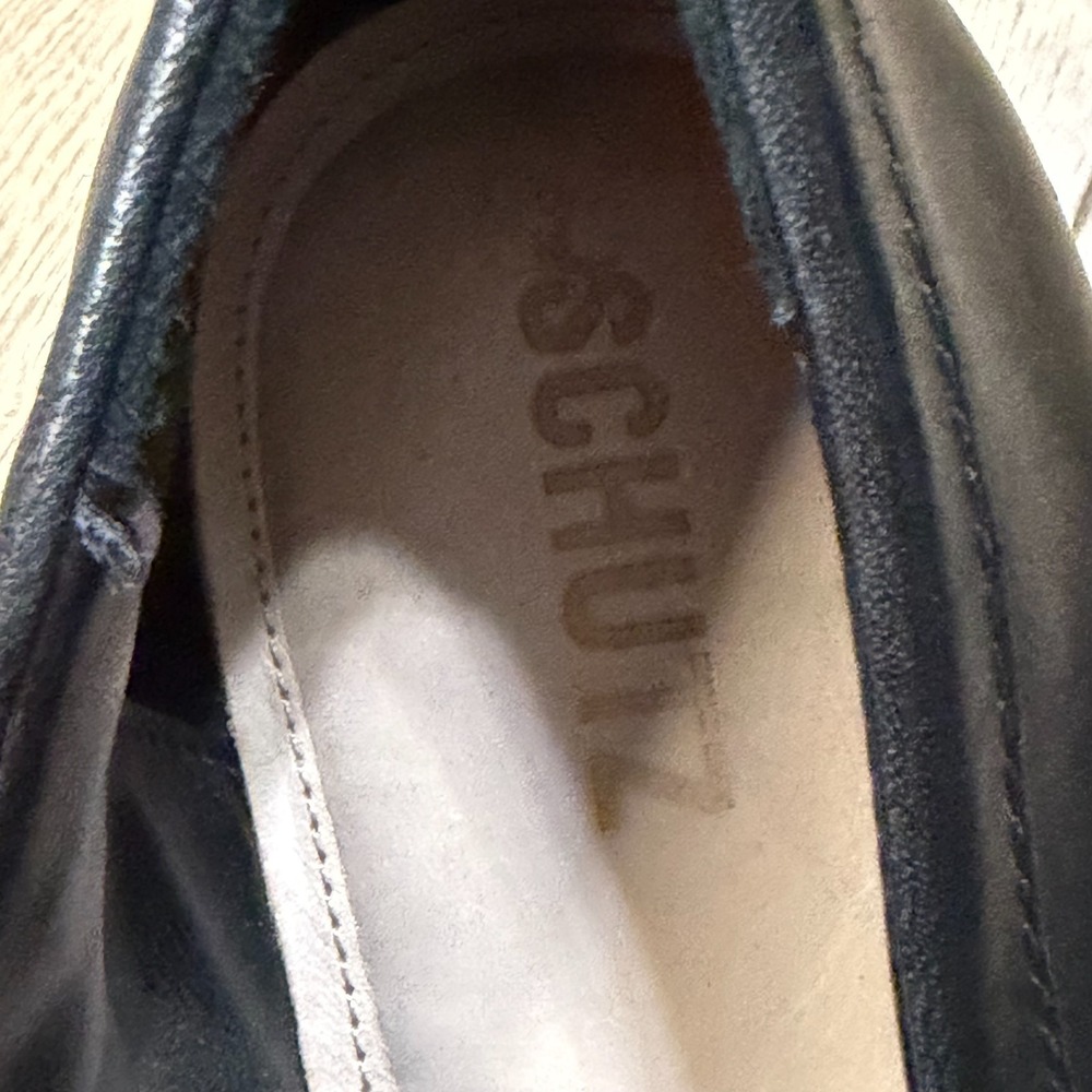 Schutz Leather Lug Loafers Black Viola Tractor 9.5B Y2K Academia Chunky Platform - Picture 6 of 8
